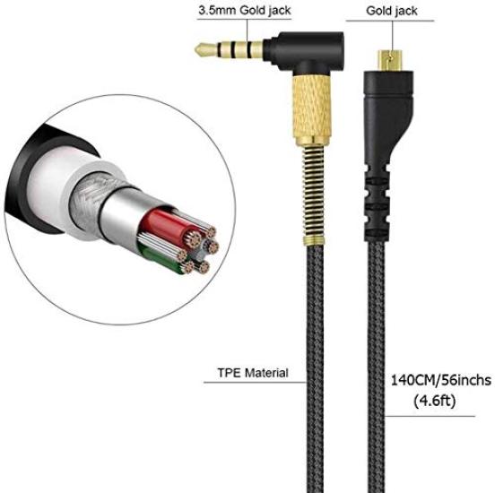 Arctis7 Cable Audio Headset Cord Compatible SteelSeries Arctis 7 Arctis 3 Arctis 5 Arctis Pro Wireless Gaming Headphones