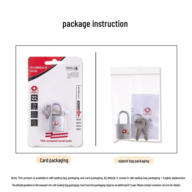 Aluminum Alloy TSA Customs Lock Padlock for Travel, Gym, or Cabinet