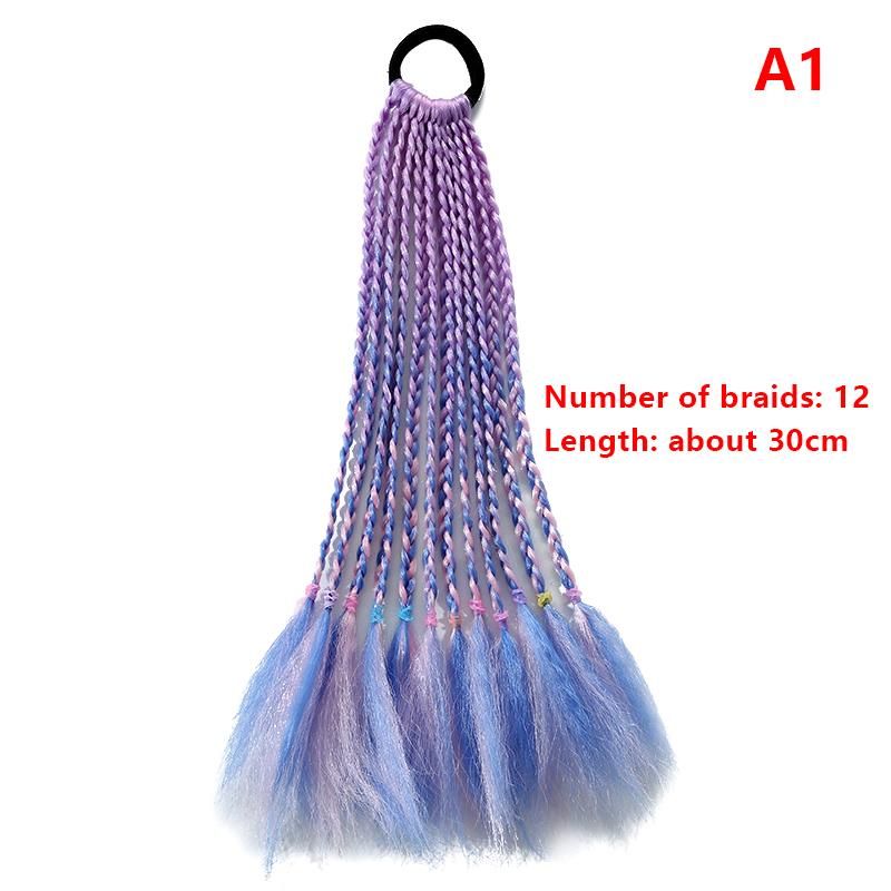 Children'S Wig Ponytail Dirty Braid Ponytail Hair Loop Short Three Braid Ponytai