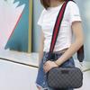 Gucci Vintage Logo Stripe Web Leather Logo Canvas And Leather Camera Bag Men Shoulder Bag Black Gray 574886-K5RLN-1095