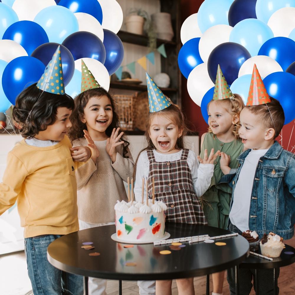 Blue White Balloons Birthday Party 30cm Large Strong Durable 100 Pcs