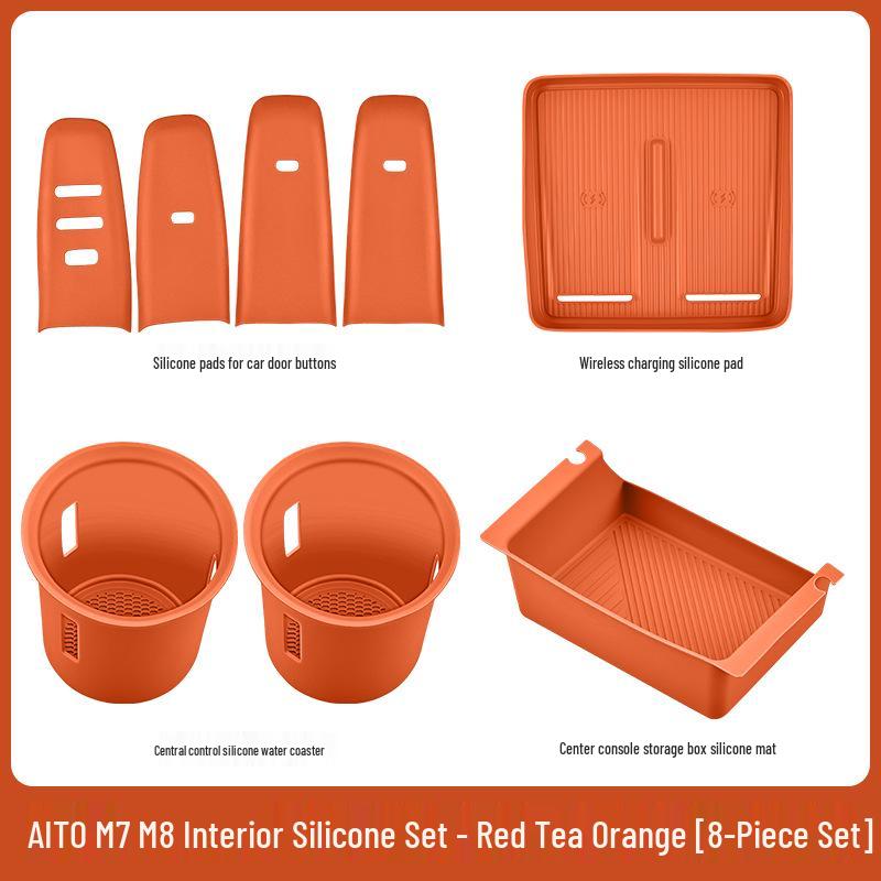 Fits 26 AITO M7/M8 Models: Central Control Wireless Charging Silicone Pad Upgrade Set