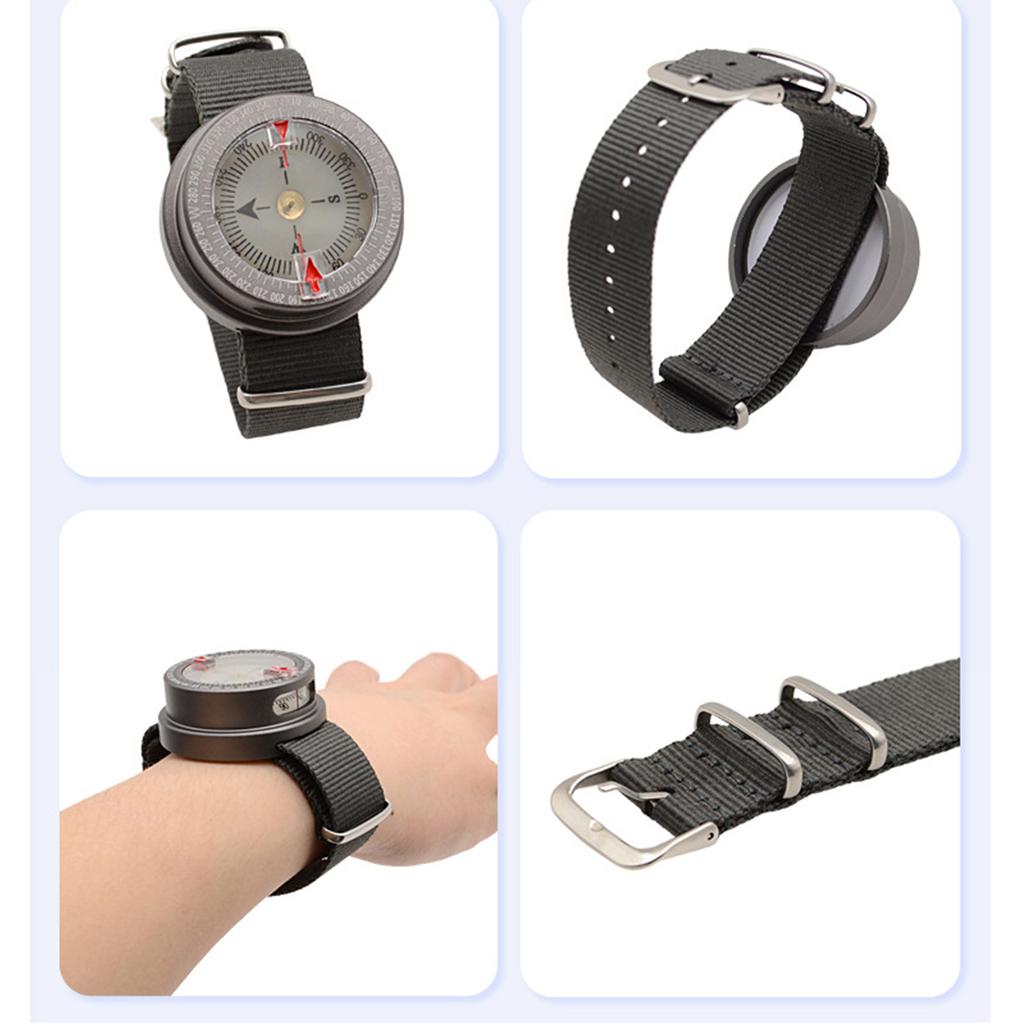 Aluminum Alloy Diving Navigation Compass Wristband with Luminous Markings Navigator Digital Scuba Waterproof Compasses Watch