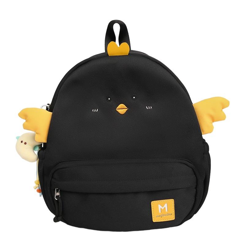 Cute Chick Backpack for Girls Kawaii Cartoon School Bag Large Capacity Student Bookbag Casual Travel Daypack S чёрный