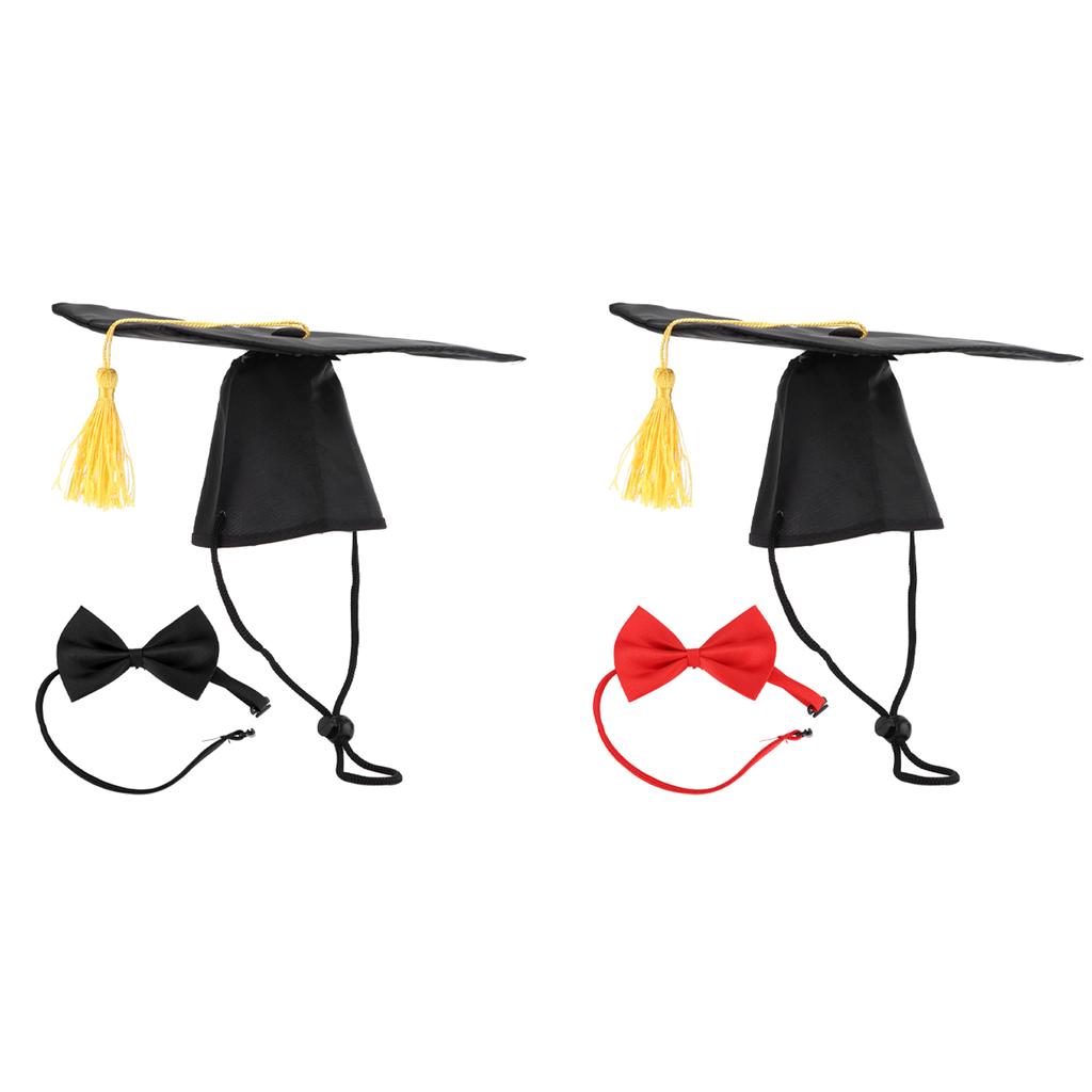 Pet Promoce Čepice s Motýlkem Límec Kravata Promoce Klobouky pro Psy a Malé Mazlíčky