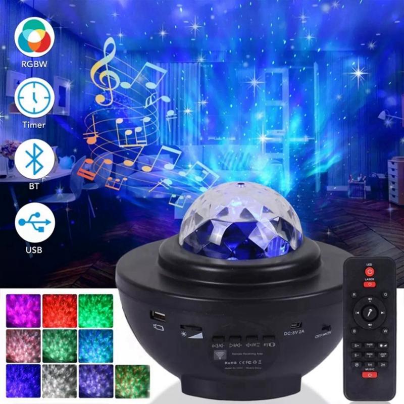 Colorful Lamp Starry Sky Galaxy Projector Light Blueteeth Voice Control Music Player LED Night Light Valentine's Day Projection