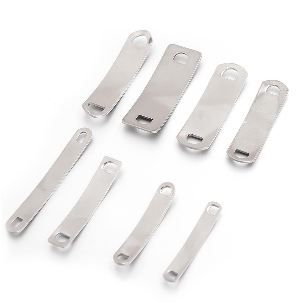 10pcs/lot Stainless Steel Rectangle Charms Connectors For Jewelry Making Blank Bar Stamping Tags Engraved DIY Bracelet Necklace