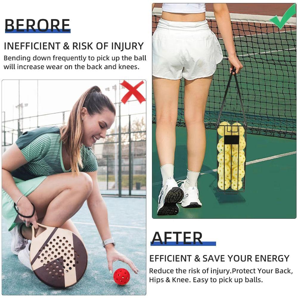 Large Capacity Tennis Balls Collector Black Tennis Ball Picker  Tennis Accessories