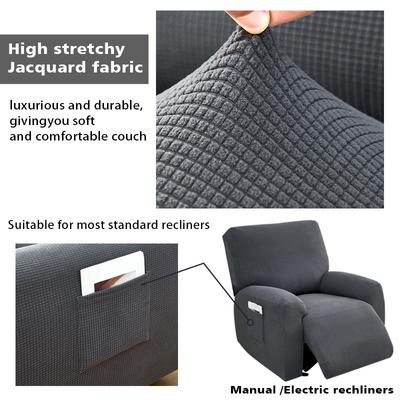 4Pcs Recliner Sofa Cover 1 Seater Stretch Single Armchair Cover Sofa Slipcover Furniture Protector Anti-Dust