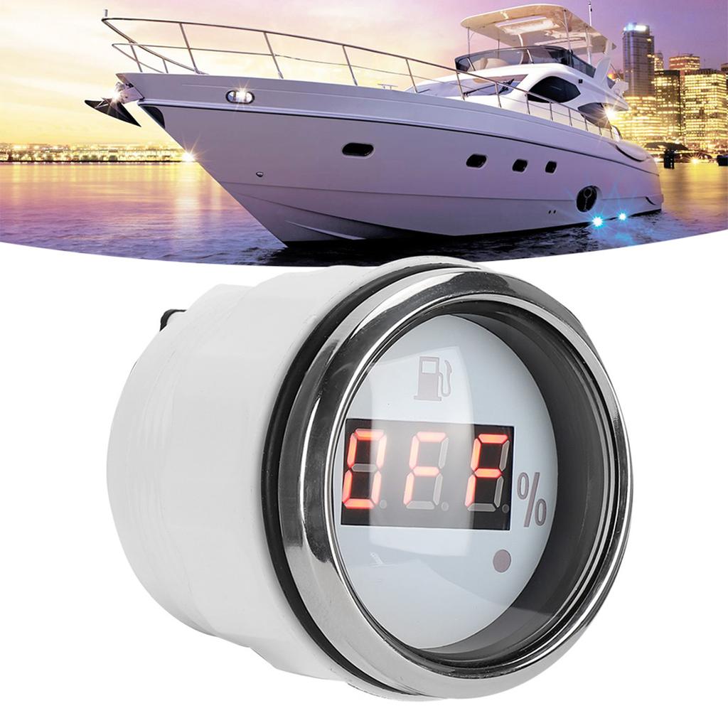 2in Fuel Level Gauge LED Digital Display Smart Red Light Alarm for Marine Boat Car