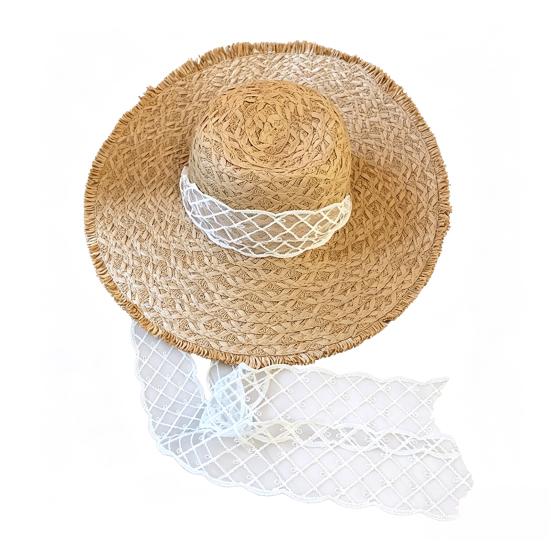 Women Summer Beach Hat Breathable Wide Brim Sun Protection Hat хаки