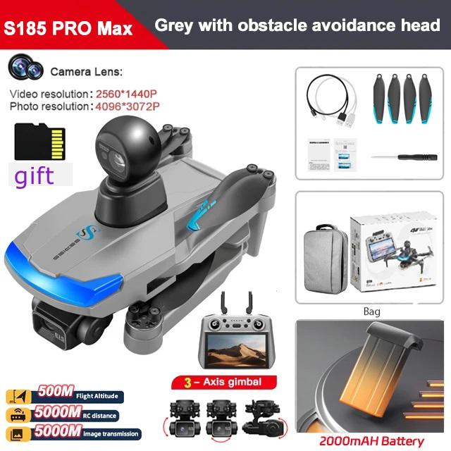 S185 GPS Drone Professional HD Camera 6-inch Touch Screen 3-Axis Gimbal EIS Relay Aircraft Laser Obstacle Avoidance Dron Toy
