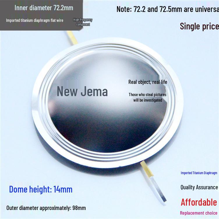 72.2mm Round Frame Tweeter Voice Coil with Flat Wire - 72-Core Speaker Repair Accessory
