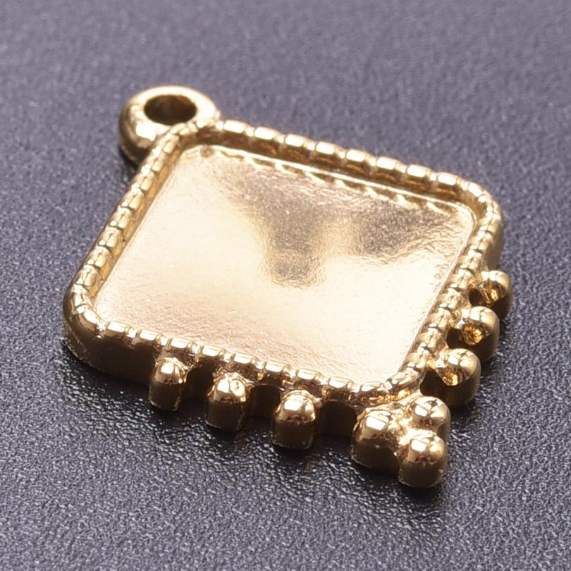 

5pcs 18k Gold Plated Geometric Pendant Stainless Steel Charms For Jewelry Making Bulk DIY Stone Drill Accessories Metal Pendants