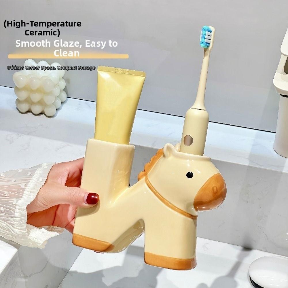 N-shaped Toothpaste Toothbrush Rack Ceramic Electric Toothbrush Stand Bathroom Accessories