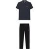 Comfortable Soft Fashion Short Sleeve Polo Shirt Simple Straight Leg Pants Casual Sports Suit Men Sets F51M421103A-NV+-F11M248605F-BK