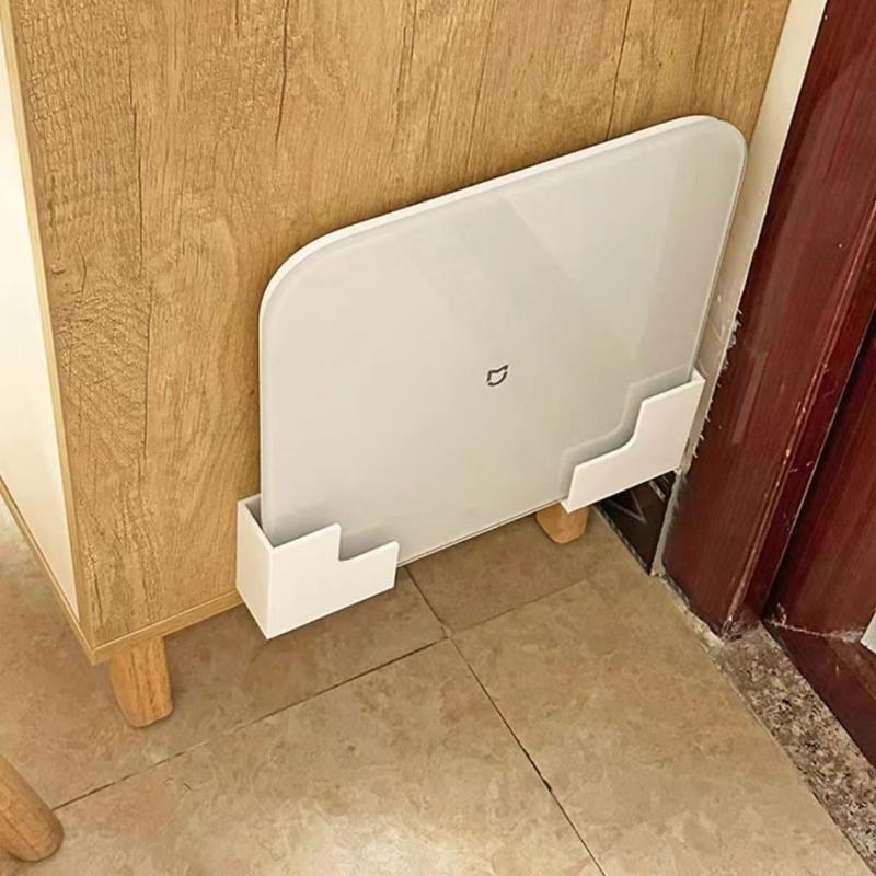 Wall Mounted Weight Scale Storage Rack Plastic Bracket No-Drill Bathroom Storage Rack Space-Saving Plastic Holder For Gym Scales