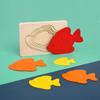 Montessori Panel Animal Puzzle Toy Wooden 3D Multilayer Gradient Color Elephant Duck Puzzle Early Learning Color Cognitive Panel