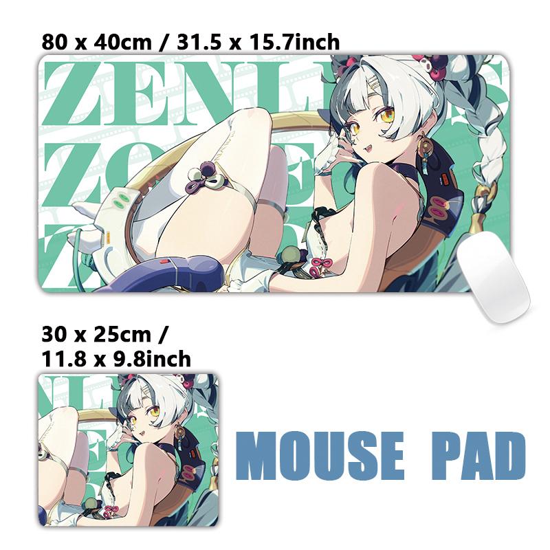 Anime Zzz Mouse Pad 900x400mm Large NonSlip Gaming Desk Mat Laptop Keyboard Tray Office Zenless Zone Zero Black
