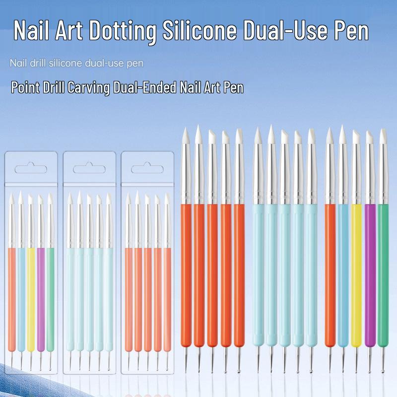 Dual-Use Nail Art Dotting and Embossing Pen Set