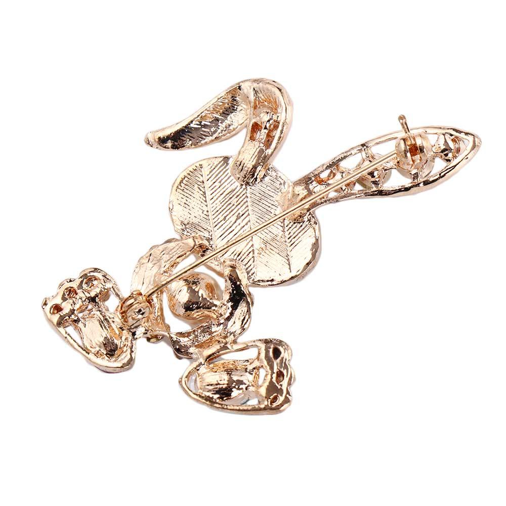 For Women Luxury Exquisite Suit Accessories Korean Style Brooch Rhinestone Pins Rabbit Brooch