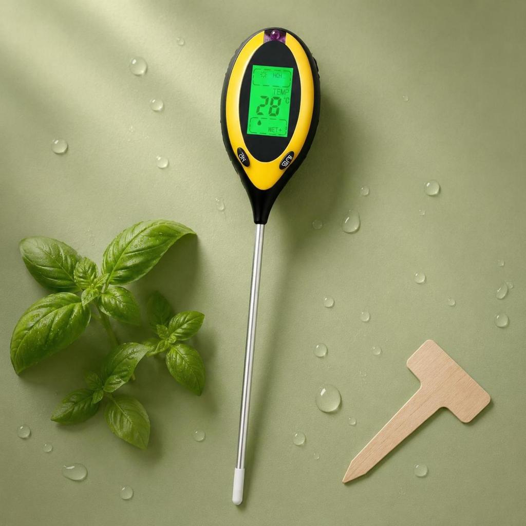 Quadruple Function Soil Tester Green Backlight Four Meter Backlit Display Screen