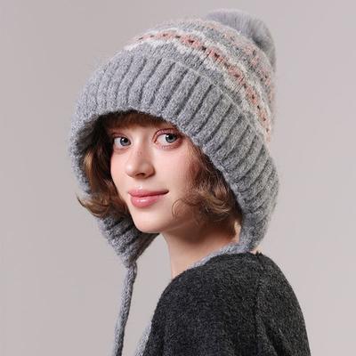 Vintage Velvet Knitted Hat Women's Wool Hat