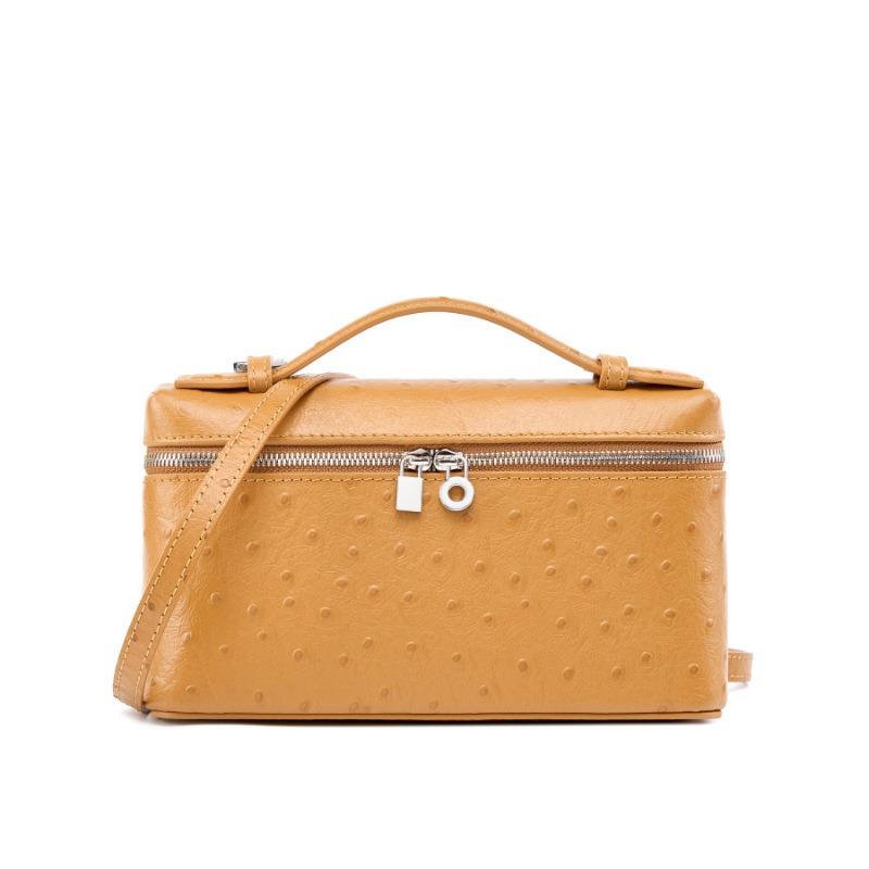 Kabelka z pravé kůže se vzorem pštrosí kůže QSL2788