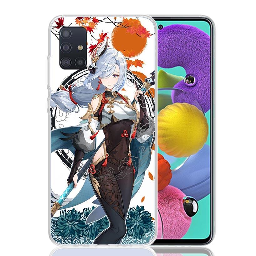 Genshin Impact Shenhe Phone Case for Samsung Galaxy A52 A51 A50S A12 A22 A32 A72 A10S A30S A31 A71 Note 20 Ultra 10 Plus S10 Gal