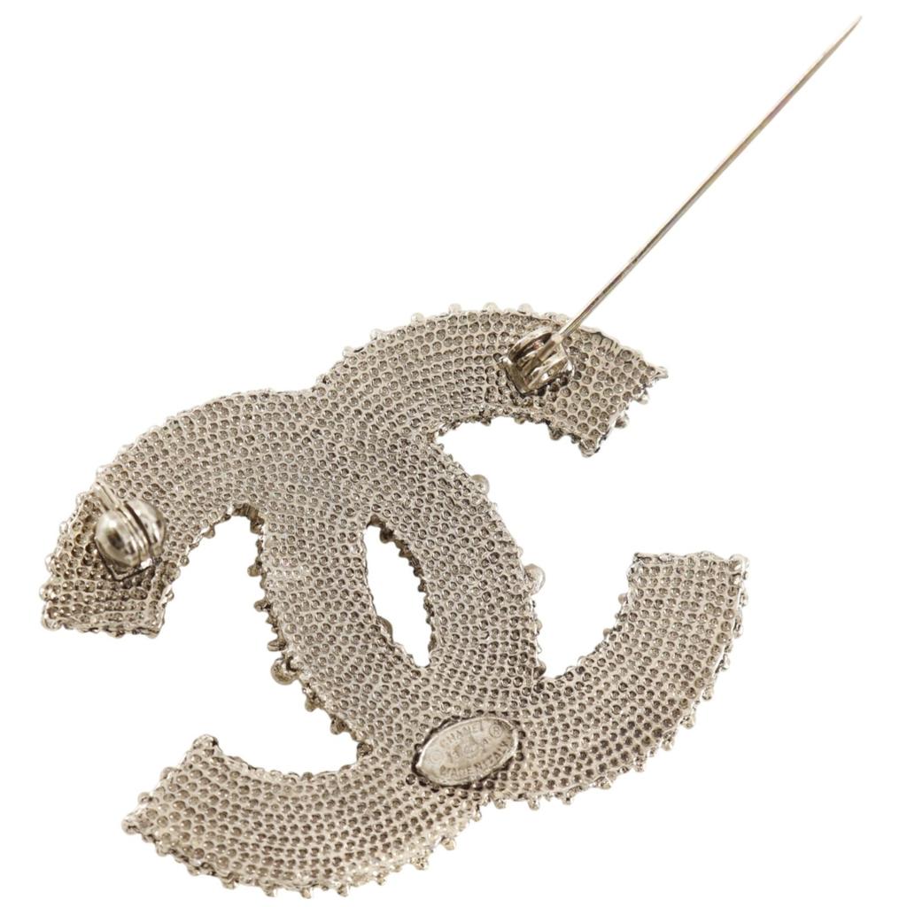 CHANEL COCO Mark Brooch Silver metallic/Fake pearl 22.7g Women Used
