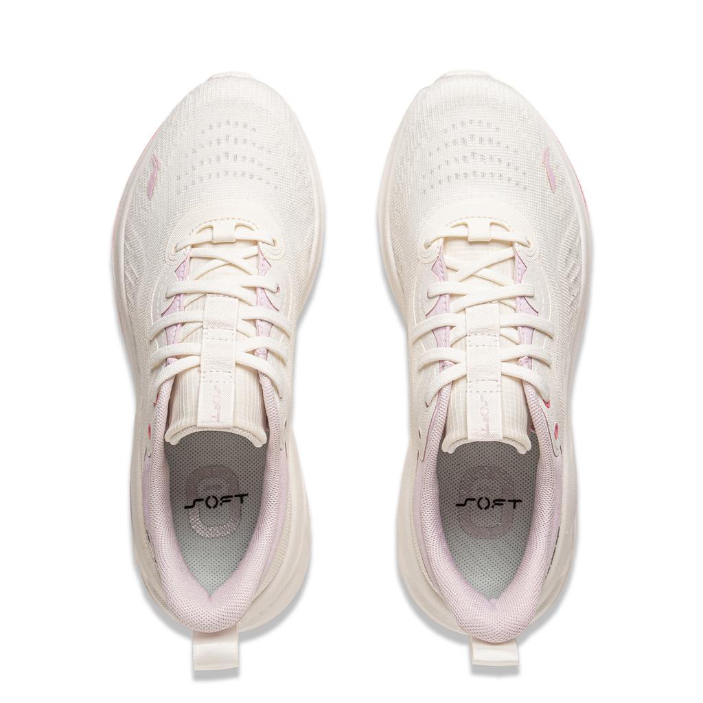 New LiNing SOFT GO 2 Cushioning, Slip Resistant, Abrasion Resistant, Support, Rebound Low Top Casual Shoes Women's Ivory AGLV040-2