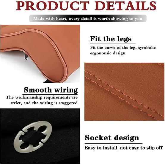 

Car Leather Cushion Knee Pad Thigh Support Pillow,Car seat Leg Extender Cushion,Long-Distance Driving Artifact,for Cars Buses Trains Office бежевый