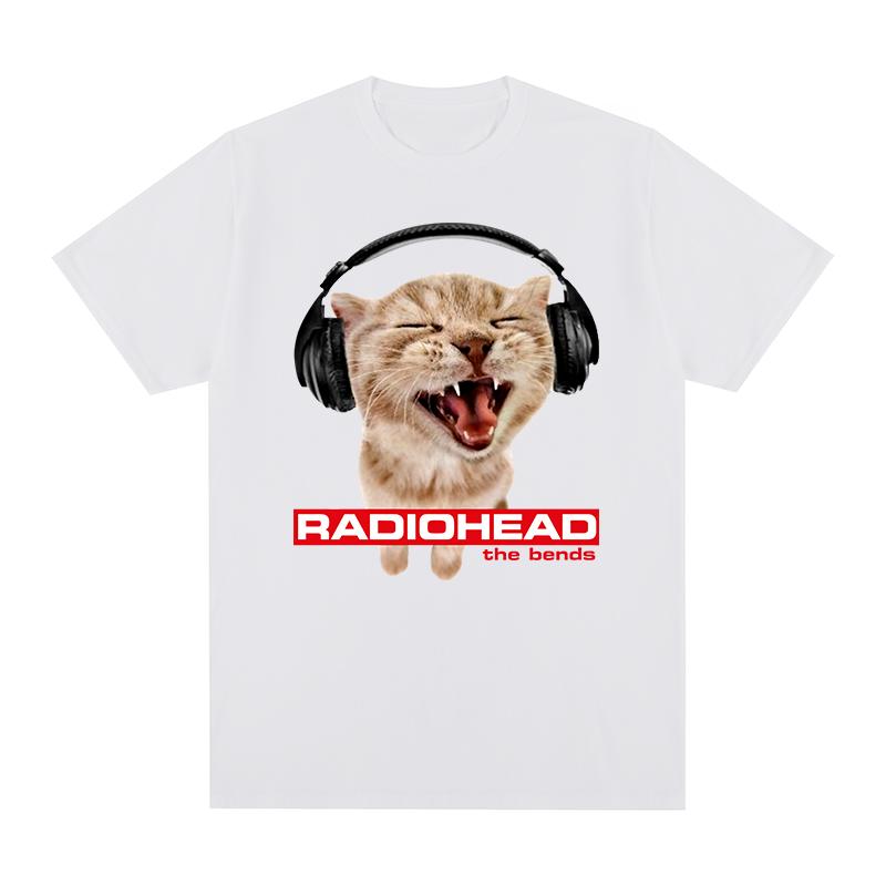 

Radiohead The Bends Винтажная футболка Оранжевый кот Концертный подарок для фаната Хлопок Мужская футболка Новая футболка Футболка Женские топы S