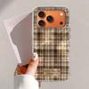 Winter Brown Lattice Grid Pattern Phone Case for iphone 17 Air 16 15 14 13 11 12 Pro Max 7 8 Plus X XS XR SE 2022 2020 16e Cover