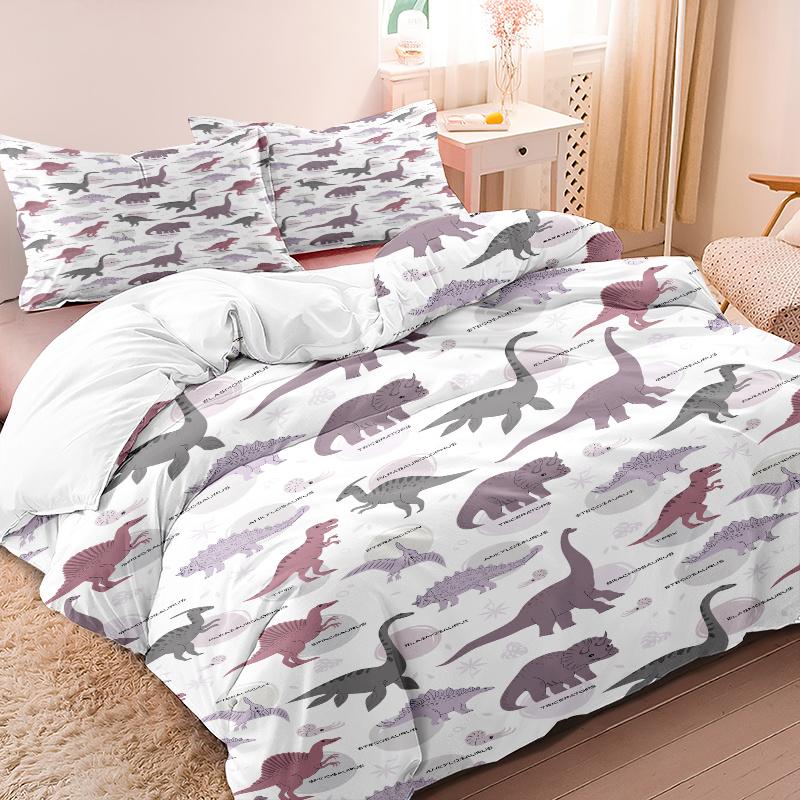 

3Pcs Dinosaur Bedding Set - Soft, Polyester, Digital High-Definition Print, Includes 1 Duvet Cover 2 Pillowcases Kids Gifts Duvet Cover Set&EU Single(135x200cm)