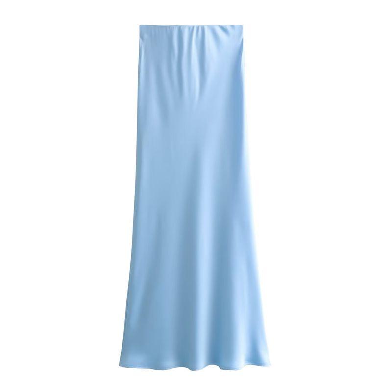 Fashion Kaslead Women's Silk Satin Skirt