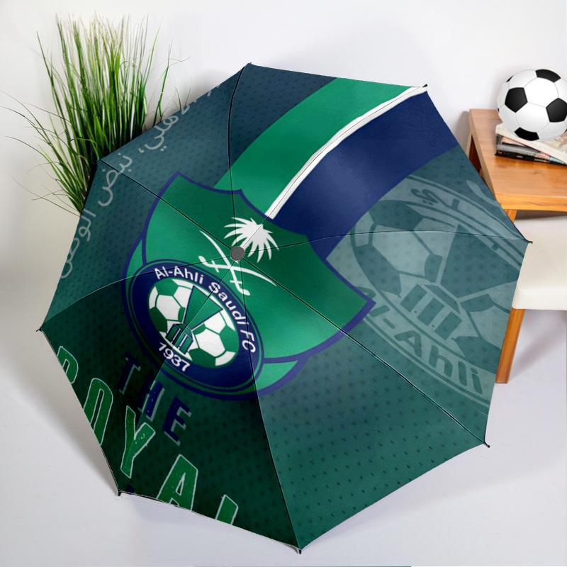 Al-Ahli Saudi  Umbrella - Automatic Open/Close, Compact 8-Rib Lightweight Umbrella Essential for outdoorPicnic Accessory Fan Gifts