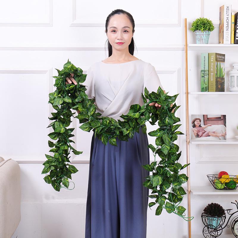 Artificial Green Grape Leaf Vine for Indoor Decor