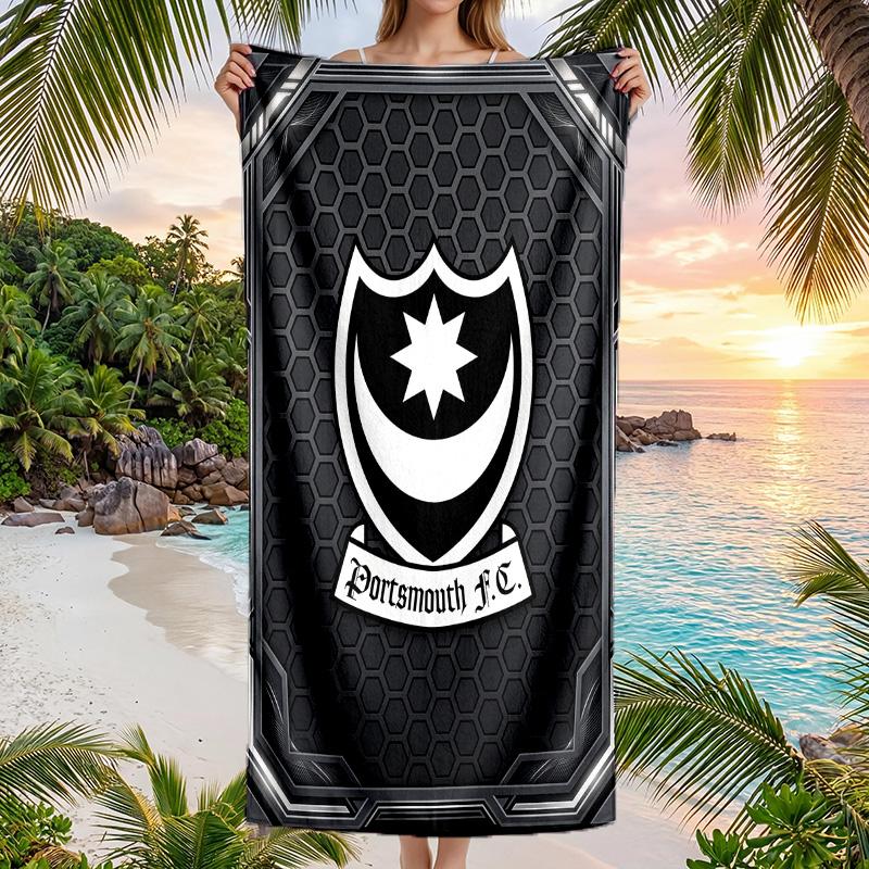 Stampa Portsmouth FC Asciugamano da Spiaggia Quick Dry Microfibra Assorbente Portatile da Viaggio Asciugamano per Nuoto