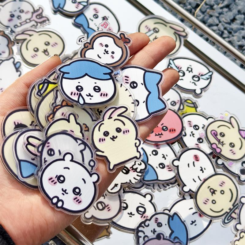 

4CM Chiikawa100/300/500g Acrylic Sheet DIY Accessoriess Refrigerator Magnet Pendant Material Brooch Keychain Parts Decorate Gift 4cm-100g