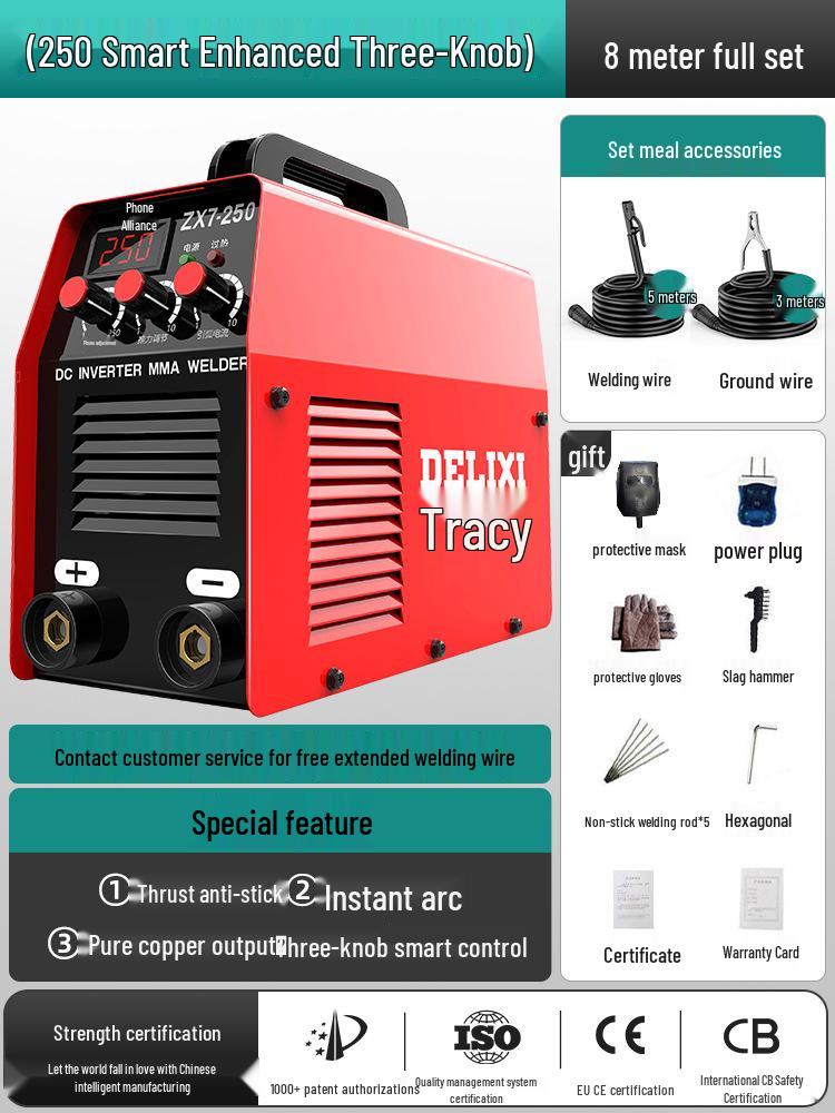Delixi 315/400 Industrial Welder, Dual Voltage 220V/380V, Small All-Copper Automatic for Household & Industrial Use