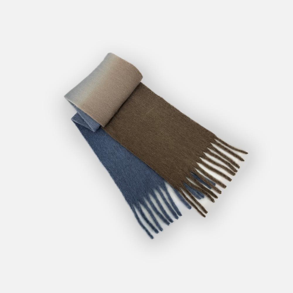 Wool Dopamine Gradient Scarf Women s Soft and Waxy Warm Scarf Shawl 230x32cm