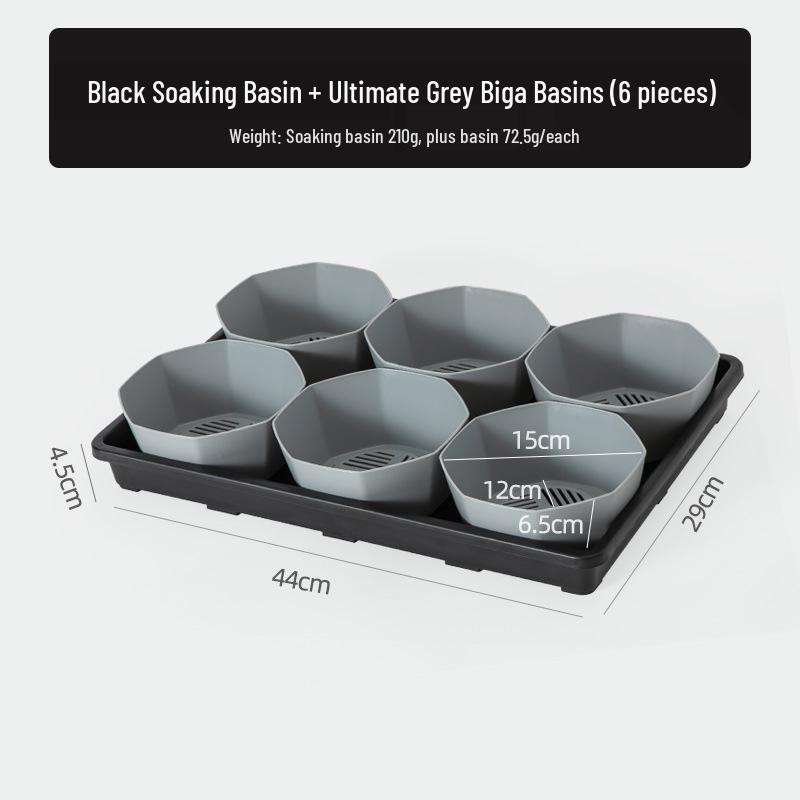Small Black Square Succulent Seedling Tray - Thickened Plastic Pot Stand & Water Catcher