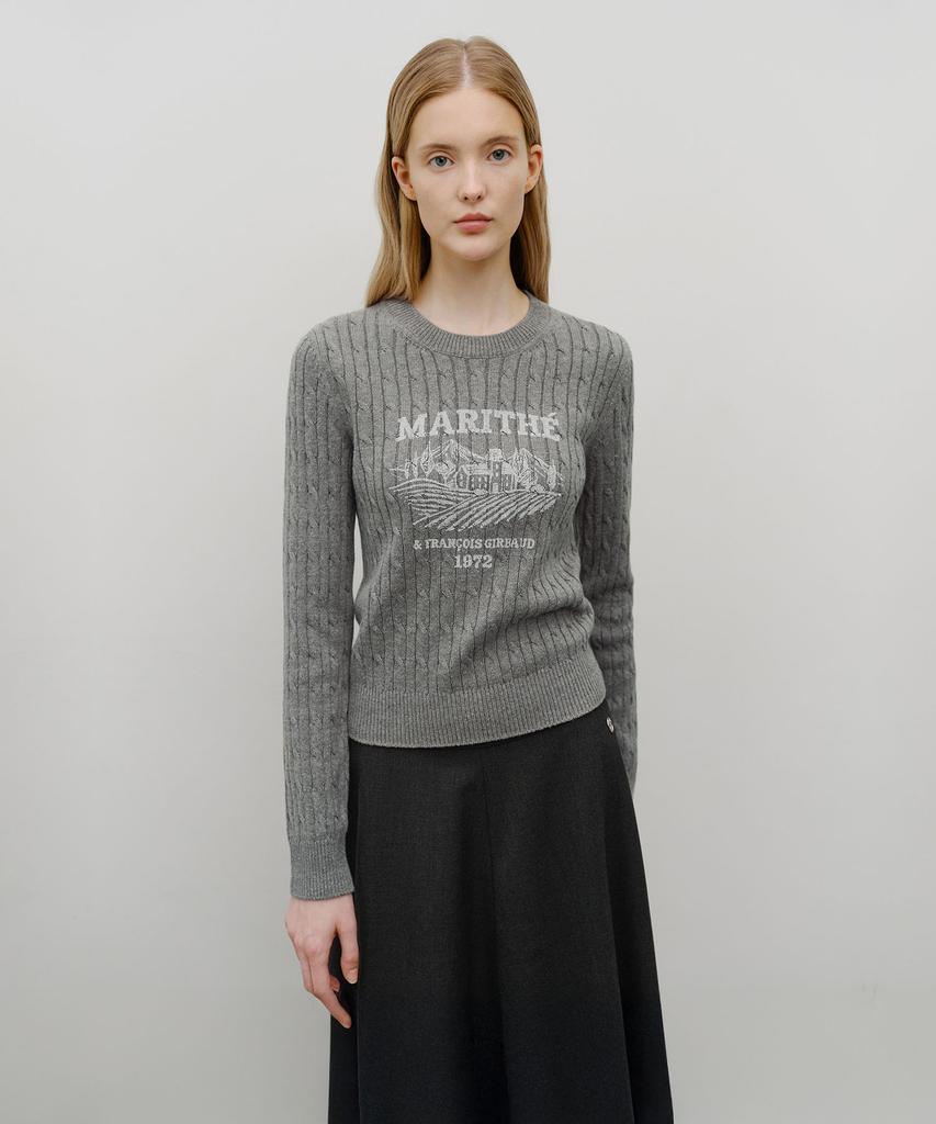 Malittepeulangsowajeobeo W Vineyard Cable Knit Pullover Melange Gray