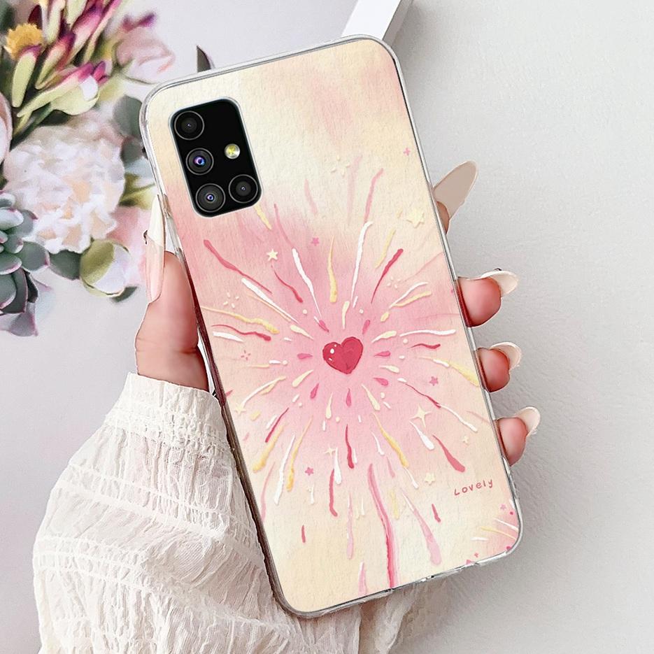 For Samsung Galaxy M51 Case SM-M515F Colorful Flower Painted Cover Soft Silicone Phone Case For Samsung M51 M 51 GalaxyM51 Shell