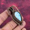 Pingente de Pedra Larimar Feito à Mão Marca Nova Pingente Joia Enrolada com Fio de Cobre