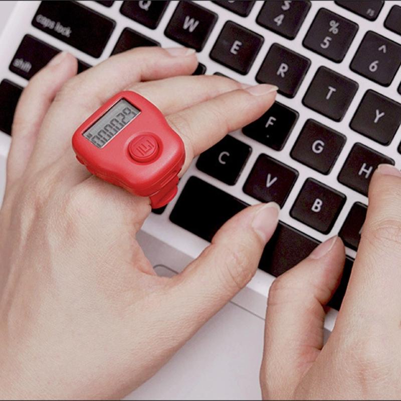Silent Finger Counter 6 Channels Digital Tasbih Tally Clicker with LED for Prayer Knitting Sports Gift Rechargeable