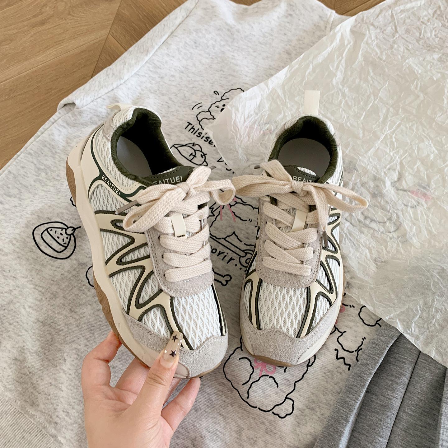 

Popular retro small man versatile heightening platform dad shoes women s summer 2025 new lightweight soft-soled sneakers 35 зелёный