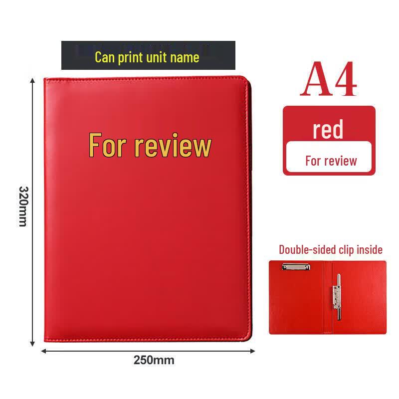 Chaoyou Business A4 Leather Document Folder темно-красного