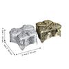 Alloy Material Vintage Jewelry Box Footed Base Stemmed Treasure Storage Case  Home Decor